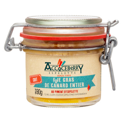 Foie Gras De Canard Entier Cuit Au Piment D'espelette 90g